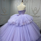 Quinceanera Dress  Strapless Ball Gown Crystal  Lavender