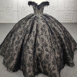 Quinceanera Black Off-the-Shoulder Ball Gown Dress