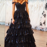 Leona |Princess Off the Shoulder Sequined Lace Prom Dress