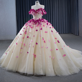 Romantic Heart  Off-the-Shoulder Tulle Quinceañera Dress