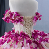 Romantic Heart  Off-the-Shoulder Tulle Quinceañera Dress