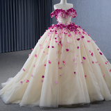 Romantic Heart  Off-the-Shoulder Tulle Quinceañera Dress