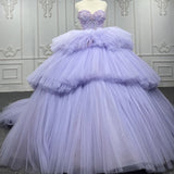 Quinceanera Dress  Strapless Ball Gown Crystal  Lavender