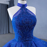 Royal Blue Ball Gown Halter Sleeveless Quinceanera Dress