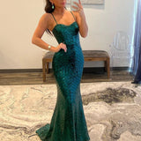 Dorothy |Mermaid Spaghetti Straps Sequin Prom Dress