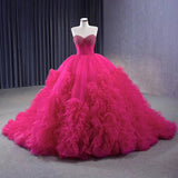 Quinceanera Dress Stylish Luxury Evening Dresses Sweep Train Sleeveless Pleated Ball Gown