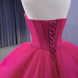 Quinceanera Dress Stylish Luxury Evening Dresses Sweep Train Sleeveless Pleated Ball Gown