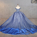 Aveline | Sweetheart Ball Gown Off-the-shoulder Quinceanera Dresses with 3D Flower and Pearls