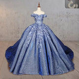 Aveline | Sweetheart Ball Gown Off-the-shoulder Quinceanera Dresses with 3D Flower and Pearls