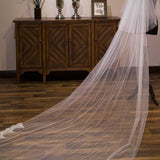 Vintage Two-Tier Tulle Bridal Veil Wedding Veil With Lace