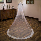 Vintage Two-Tier Tulle Bridal Veil Wedding Veil With Lace