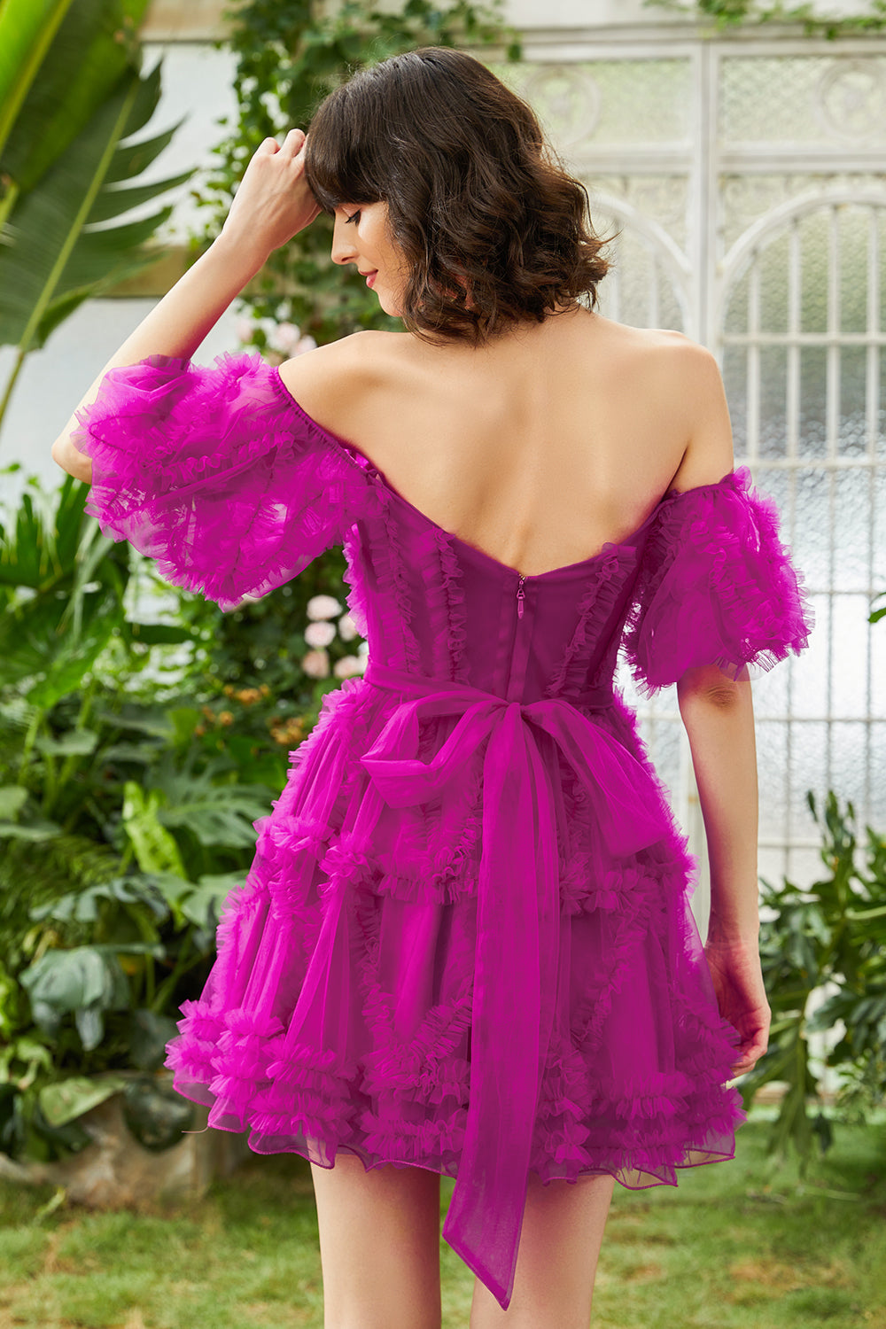 Naomi | A Line Off the Shoulder Tulle Homecoming Dress