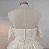 A-Line Beige Multi-Tiered Ruffles Wedding Dresses