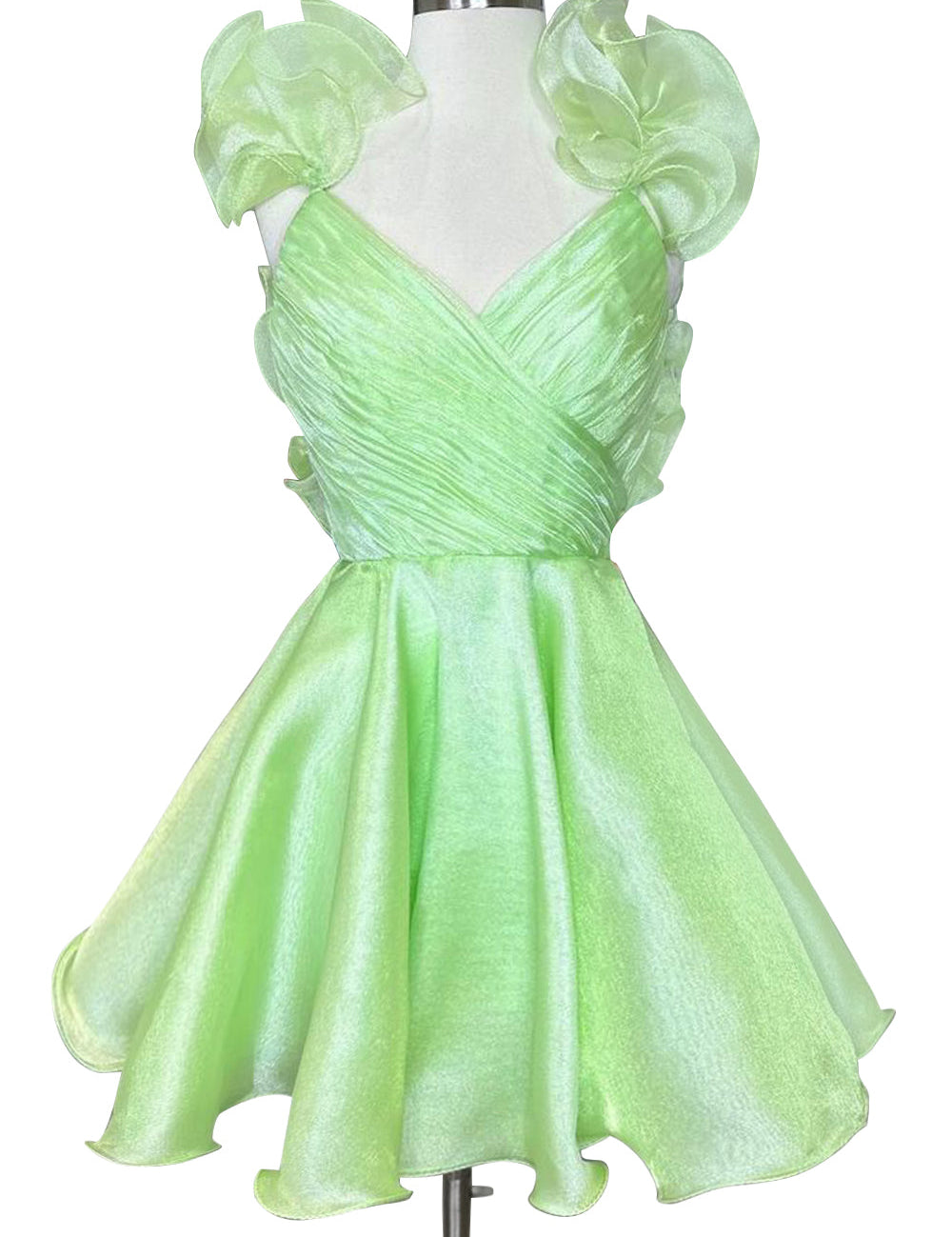 Nerissa |A Line Organza V Neck Homecoming Dress