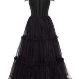 Katalina |A-Line Corset Ruffled Tulle Prom Dress