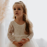 Melody Long Sleeves Lace Tulle Flower Girl Dress