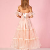 Katalina |A-Line Corset Ruffled Tulle Prom Dress