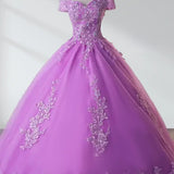 Royal Blue Lace Off the Shoulder Quinceanera Dresses with Flowers