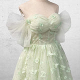 Boho A-Line Sweetheart Green Floor-Length Quinceanera Dress