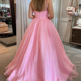 Julissa |A Line Glitter Tulle Prom Dress with Pockets