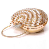 Champagne Beaded Pearls Party Clutch