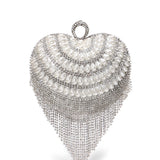 Champagne Beaded Pearls Party Clutch