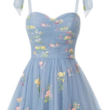 Claire | Aline Short Sweetheart Tulle Floral Homecoming Dress