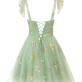 Claire | Aline Short Sweetheart Tulle Floral Homecoming Dress