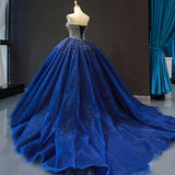 Sequined Navy Blue Quinceanera Dresses Ball Gown Dresses