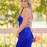 Esme |Bodycon Royal Blue Scoop Neck Sequins Homecoming Dress