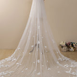 Delicate Flower Lace Cathedral Veil Bridal Veil Wedding Veil