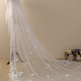 Delicate Flower Lace Cathedral Veil Bridal Veil Wedding Veil