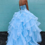 Ball Gown Sweetheart Sky Blue Party Quinceanera Dresses