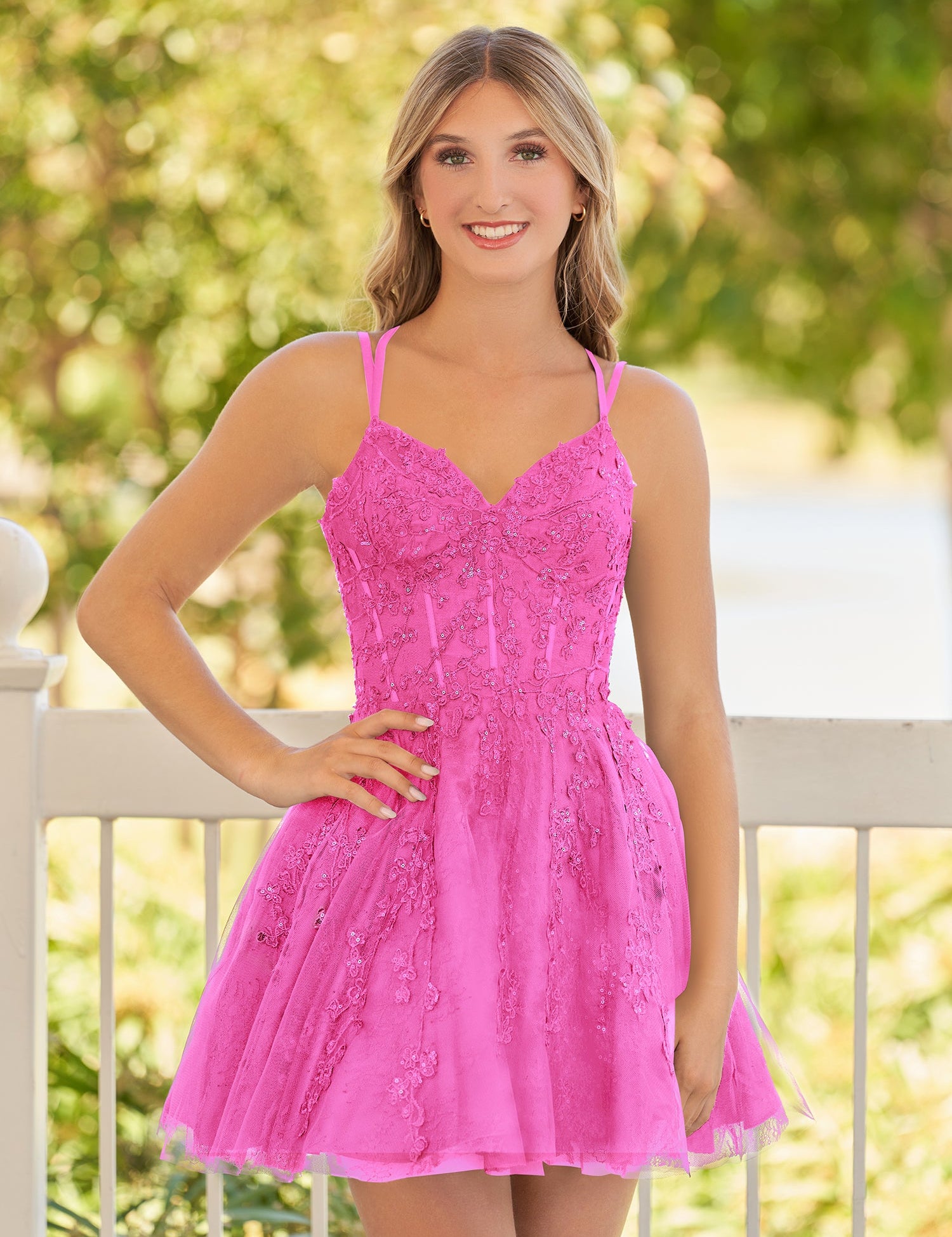 KissDress A-Line Lace Spaghetti-Straps short Homecoming Dress | Its exquisite design and intricate decorative details make it a must-have for dinner parties and dances, as well as a sophisticated addition to your wardrobe.