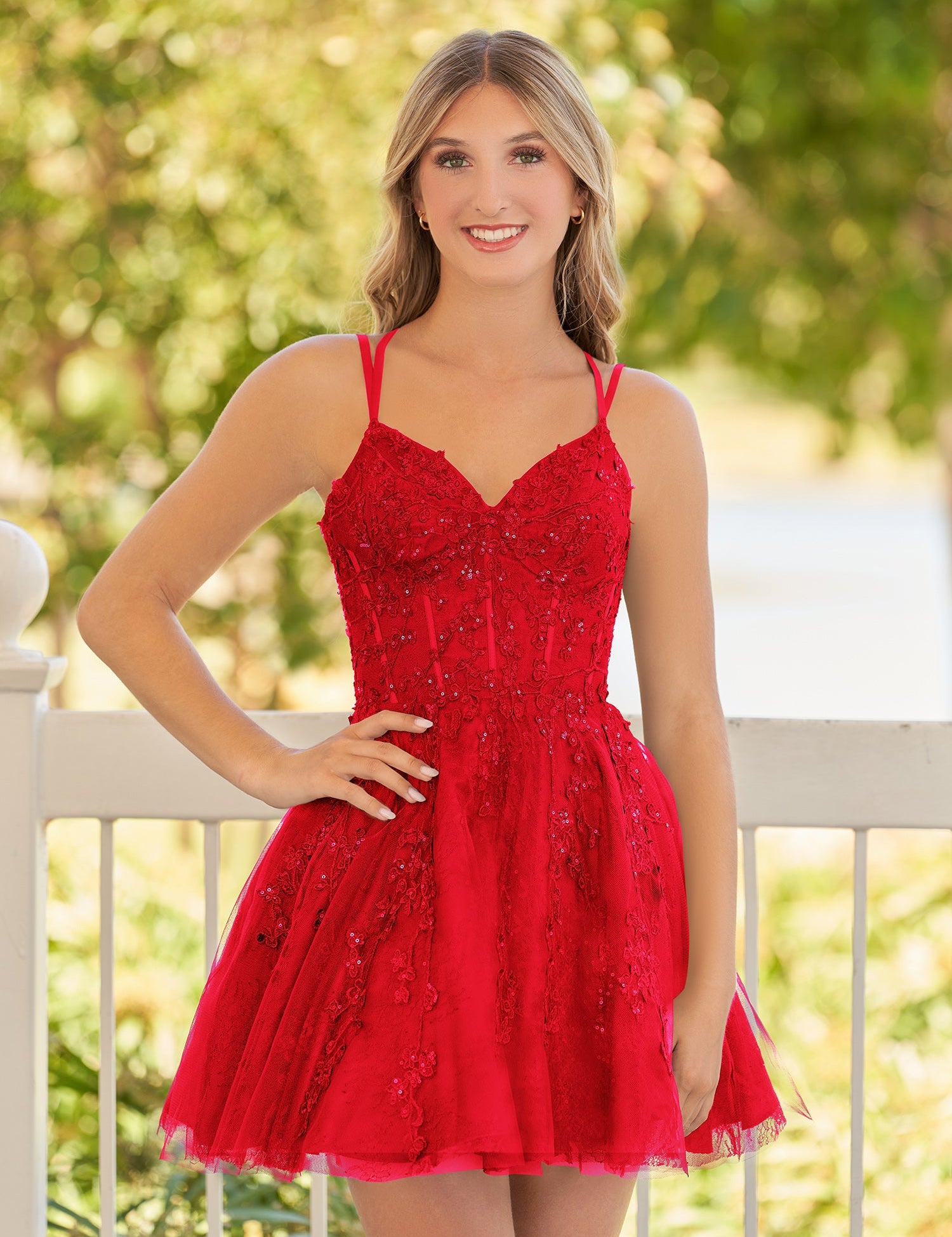 KissDress A-Line Lace Spaghetti-Straps short Homecoming Dress | Its exquisite design and intricate decorative details make it a must-have for dinner parties and dances, as well as a sophisticated addition to your wardrobe.