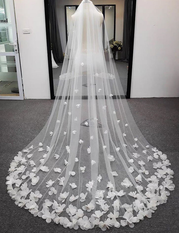 Exquise 3D Flower Lace Cathedral Veil Bridal Veil Wedding Veil