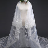 Exquise Floral Lace with Shaped Edge Cathedral Veil Bridal Veil Wedding Veil