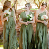 Jersey Simple Garden Bridesmaid Dress with Open Back and Sash