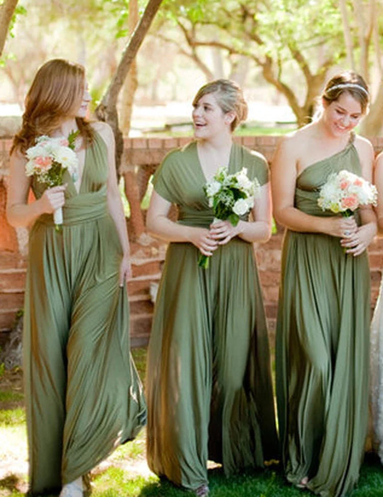 Jersey Simple Garden Bridesmaid Dress with Open Back and Sash