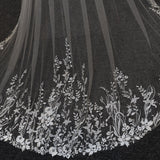 Vintage Flower Lace Veil Cathedral Tulle Bridal veil