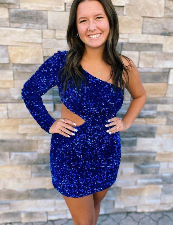 Camilla |Sheath Sequin One Shoulder Homecoming Dress