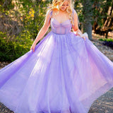 Skyler |A-line Sweetheart Dot Tulle Prom Dress