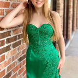 Adina | Sweetheart Green Corset Appliques Short Homecoming Dress