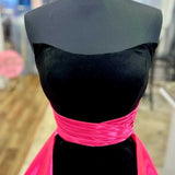 Perry | Strapless Black Velvet Homecoming  Dress with Train