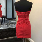 Glitter Red Sweetheart Tight Short Homecoming Dress with Appliques