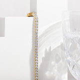 Gold Plated 3mm Cubic Zirconia Classic Tennis Bracelets