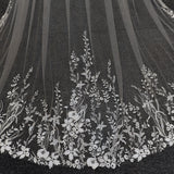 Vintage Flower Lace Veil Cathedral Tulle Bridal veil