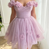 Ruby | Lilac Corset Strapless Short Tulle Homecoming Dress