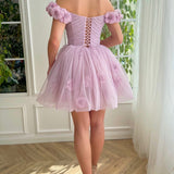 Ruby | Lilac Corset Strapless Short Tulle Homecoming Dress