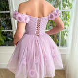 Ruby | Lilac Corset Strapless Short Tulle Homecoming Dress